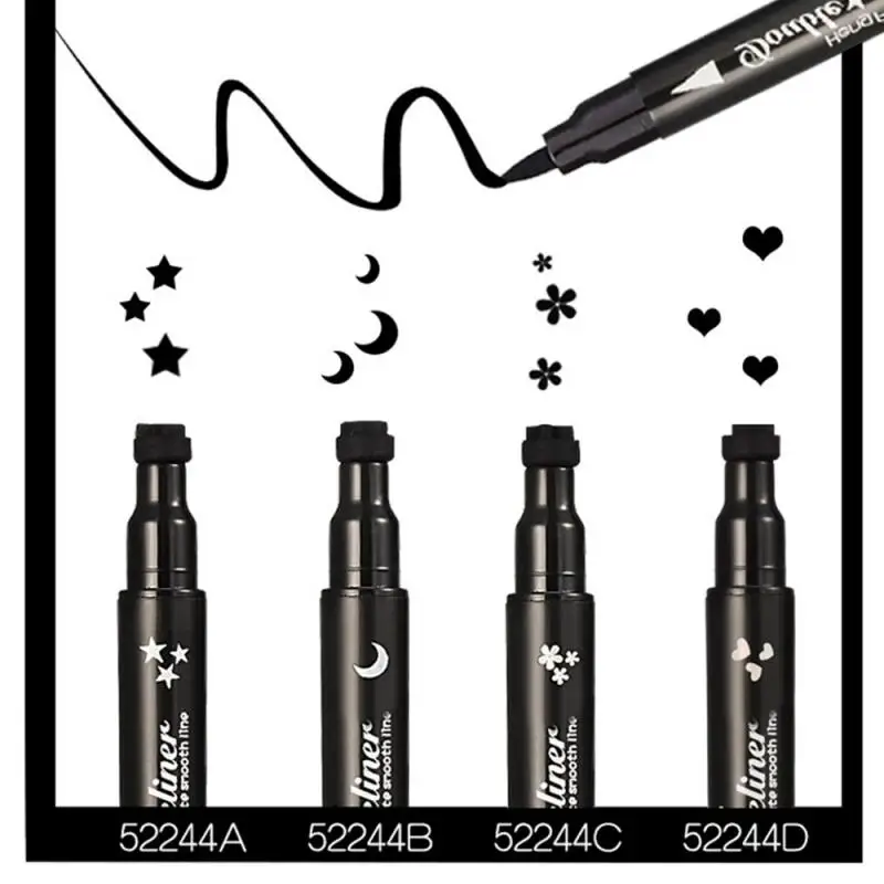 

2 In1 Eyeliner Stamp Eye Wing Stamp Starry Liquid Eyeliner Pencil Stamp Triangle Seal Eye Liner Waterproof Quick Dry Cosmetics