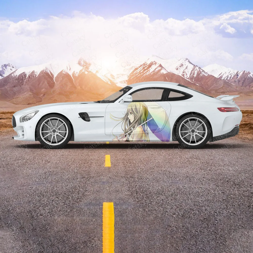 

2 шт., универсальные автомобильные наклейки с рисунком аниме Gilr