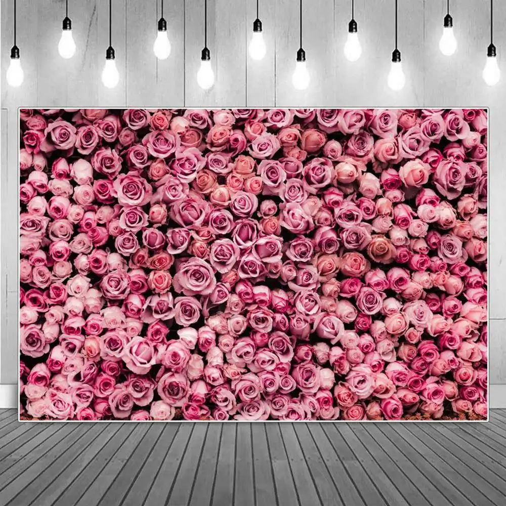 

Birthday Decoration Flowers Wall Photography Backdrops Girls Pink Treat Children Floral Photographic Backgrounds Studio Props