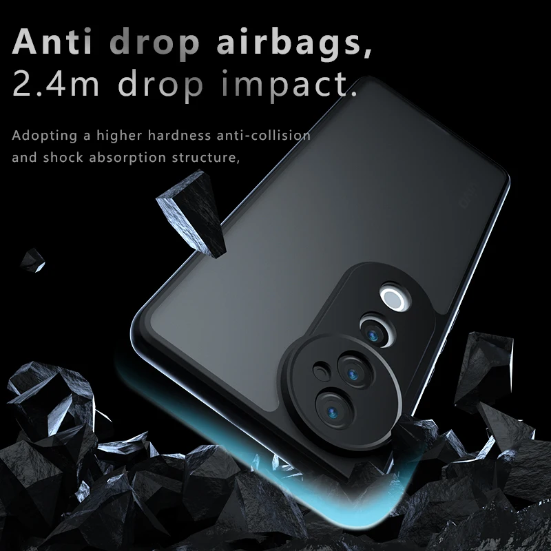 Чехол для VIVO V40 Pro V40Lite V40SE V30 V29 E роскошный бронированный Матовый Прозрачный чехол V