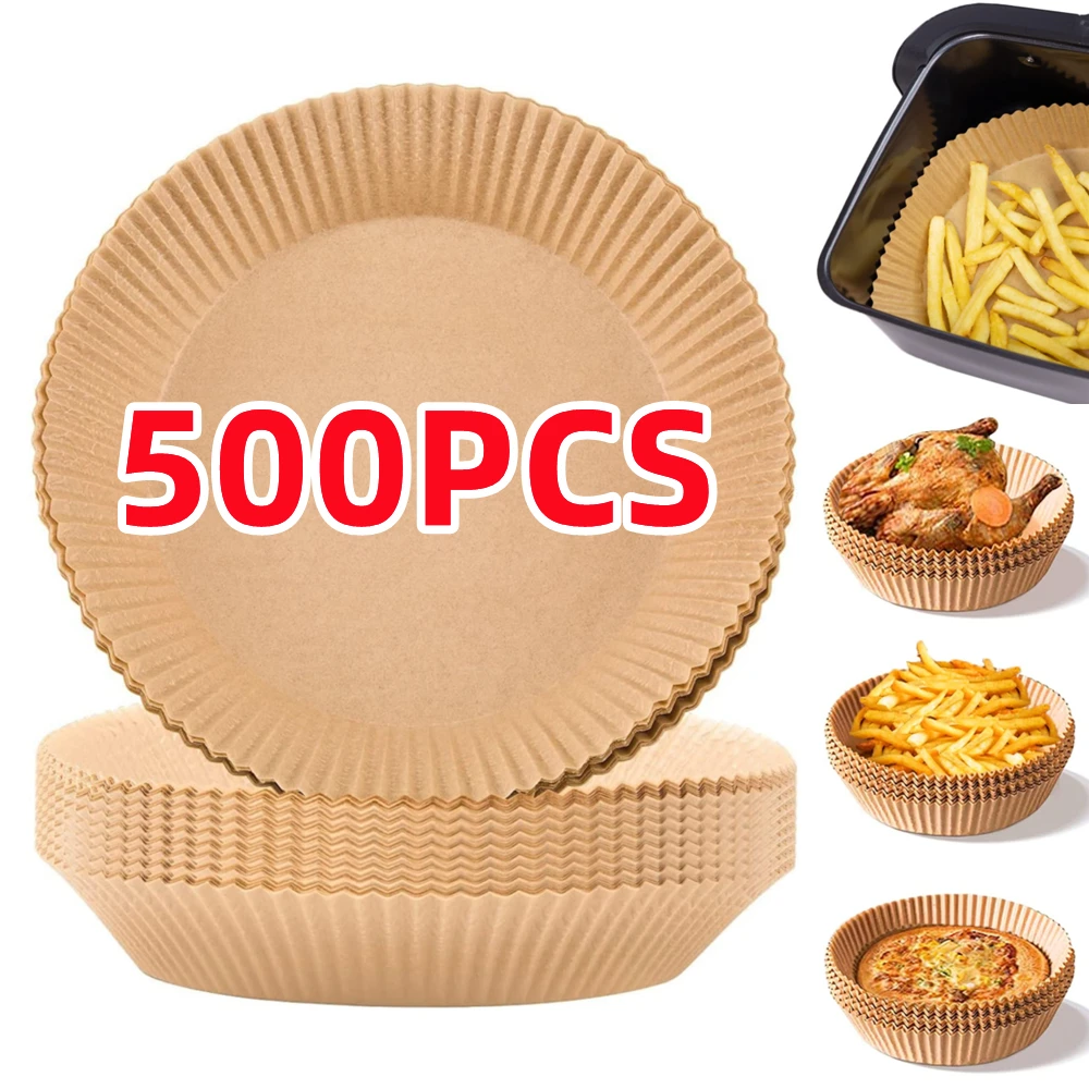 

50-500PCS Air Fryer Liners Disposable Paper Baking Oil-proof Papers For Kitchen Bbq Plate Oven Pan Airfryer Molds Pad Bakpapier