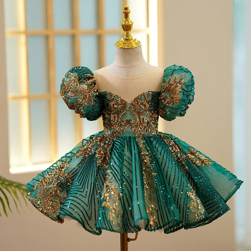 

2-12year Old Kids Dress For Girls Wedding Sequins Girl Dress Princess Summer Party Pageant Formal Gown For Teen Children Dress