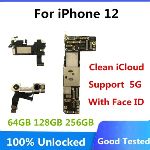 Чистая материнская плата iCloud с хорошей работой для iPhone 12 12 Pro MAX 12 Mini материнская плата с Face ID основная логическая плата