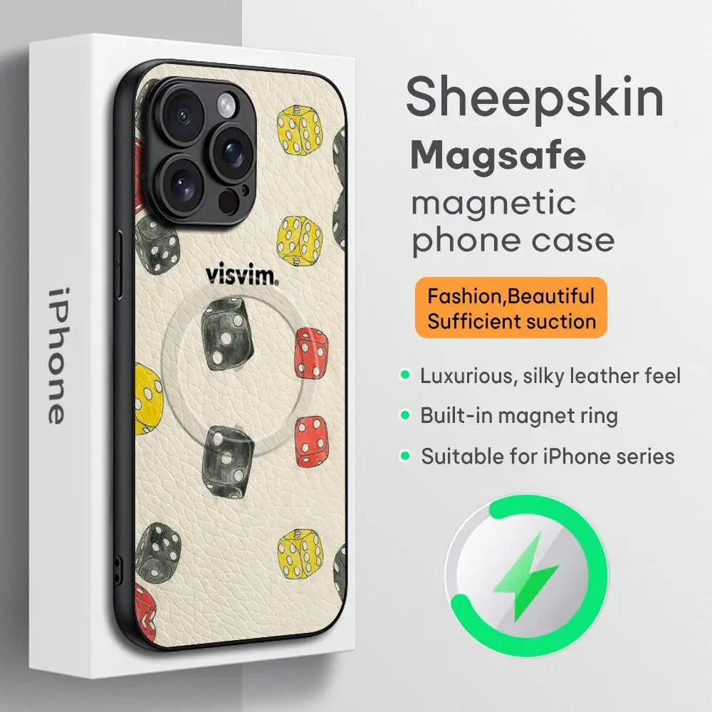 Простой чехол для телефона visvim ins iPhone 16 15 14 13 12 11 Plus Pro Max Magsafe из овчины