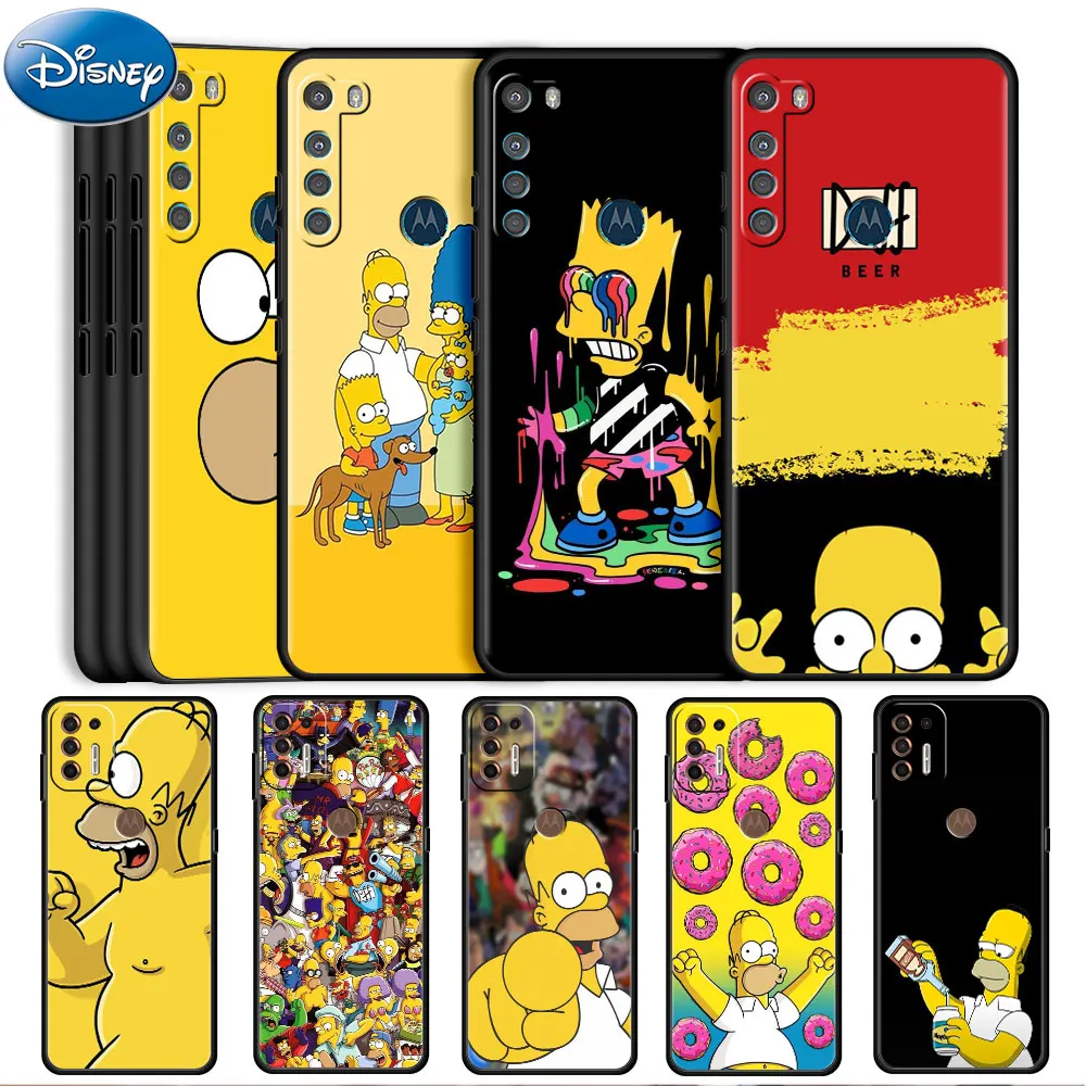 

Disney The Simpson Case For Motorola Moto G30 G50 G60 G8 G9 Power One Fusion Plus E6s Soft Phone Coque Fitted Matte Capa