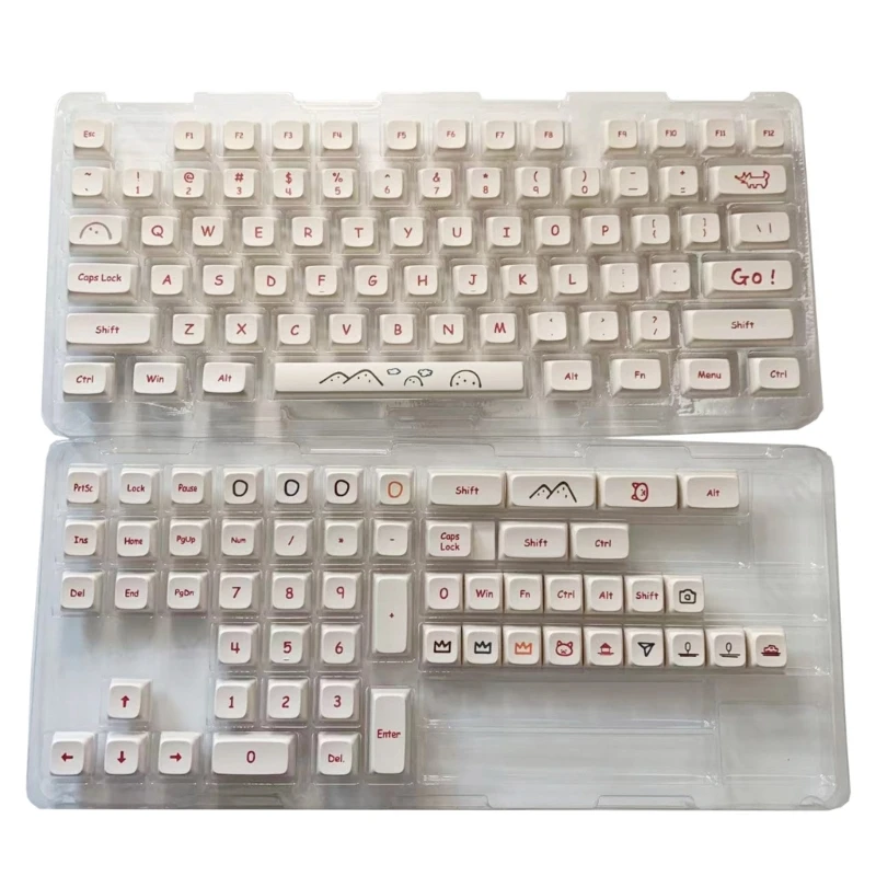

Колпачки для клавиш XDA PBT, 131 клавиш, сублимация, граффити, Мультяшные колпачки для механической клавиатуры, переключатель Cherry Mx, Минималистичная клавиша