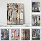 Абстрактное дерево, эстетическое настенное искусство, холст, картины, принты, Красочные Современные Абстрактные Художественные постеры, картины, домашний декор