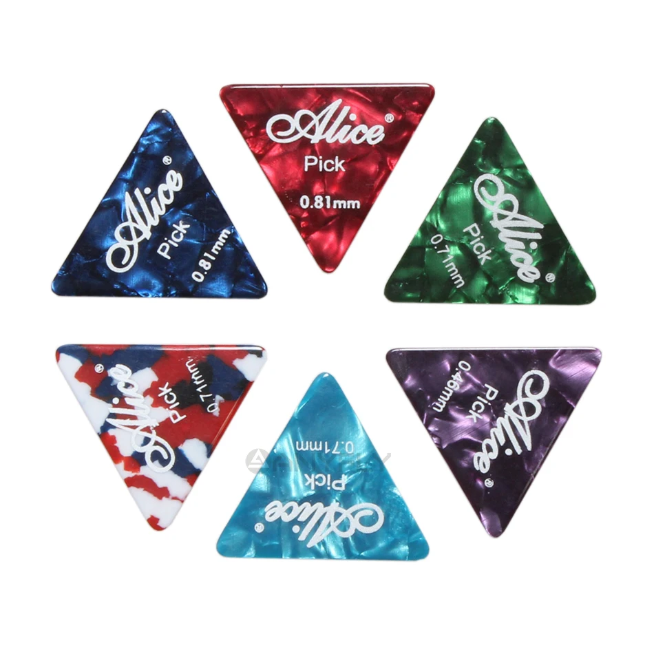 Alice AP-12L 12Pcs/Case Acoustic Electric Celluloid Guitar Picks Plectrums Triangle Shape | Спорт и развлечения