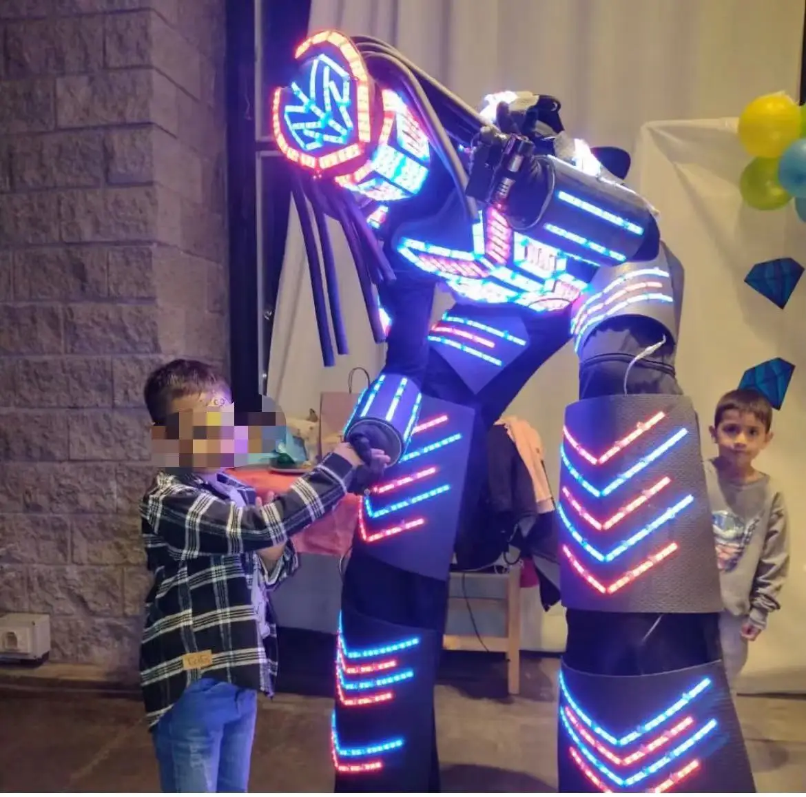 Светодиодный костюм робота одежда светильник ящиеся ходунки полноцветный