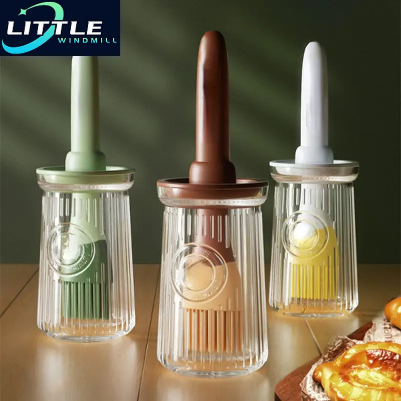 

Barbecue Brush with Bottle Kitchen Silicone Oil Brush High Temperature Resistant Barbecue Brush Baking Household Silicone Brush
