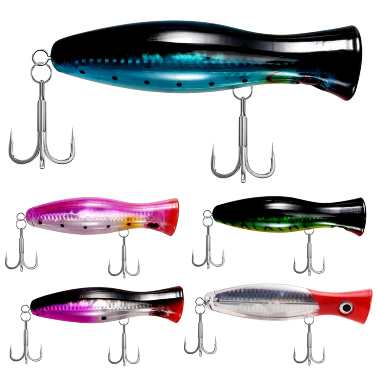Рыболовные приманки — Поппер Набор для ловли/рыбалки Морская рыбалка 5 шт. 12 см и