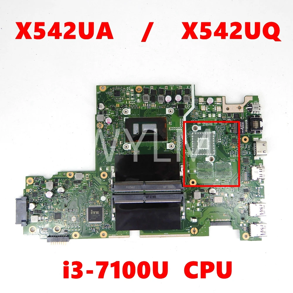 

X542UA i3-7100 CPU Mainboard For ASUS X542U X542UR X542UQ X542UN X542URR X542UA laptop Motherboard Tested