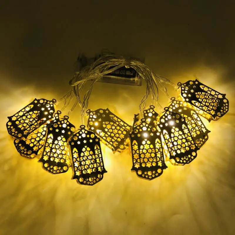 

1.65M Eid Mubarak Moon Star LED String Lights Iron Art Ramadan Kareem Decoration Islamic Muslim Home Festival Party Supplies