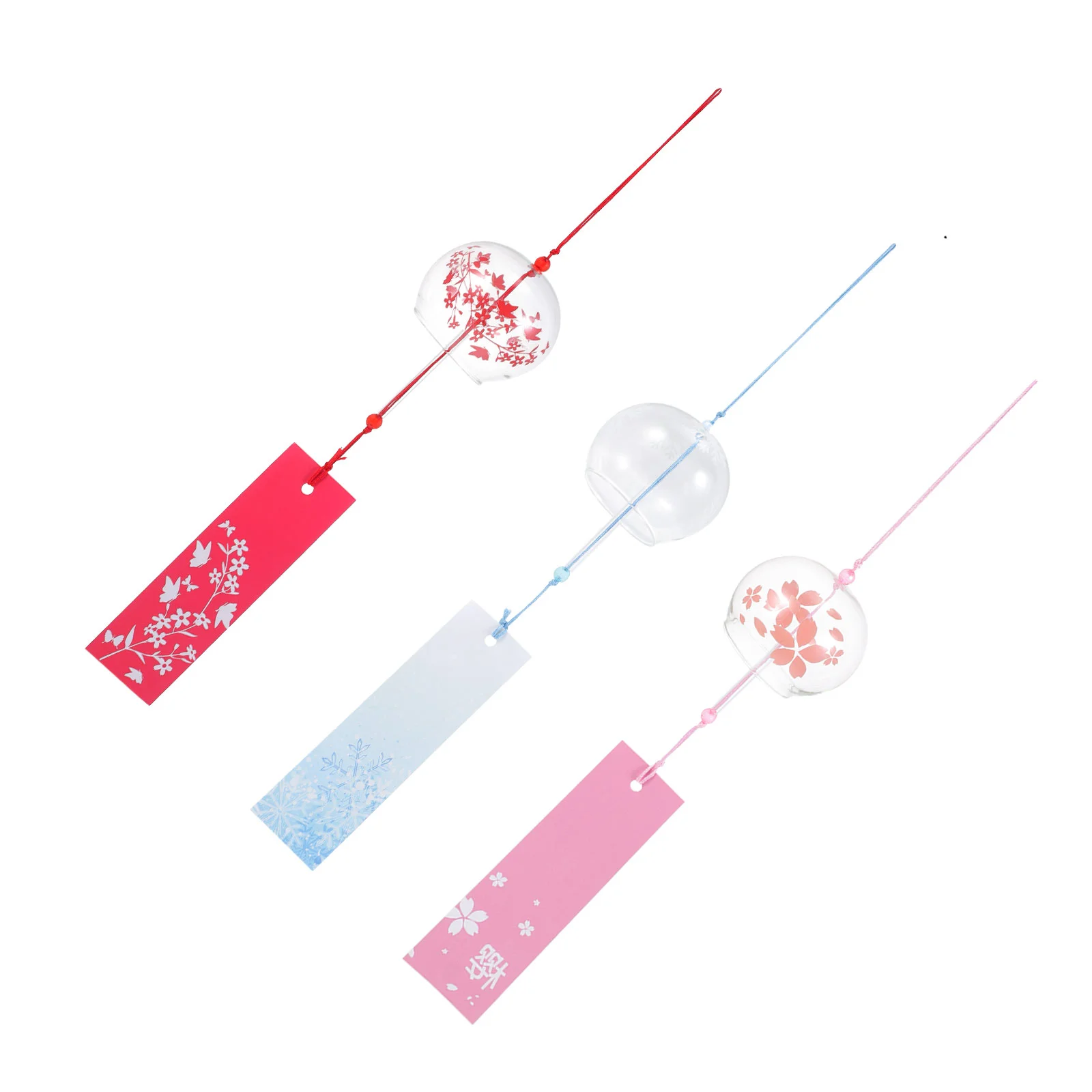 

3Pcs Glass Wind Chimes Creative Wind Bells Pendants Home Garden Balcony Decors