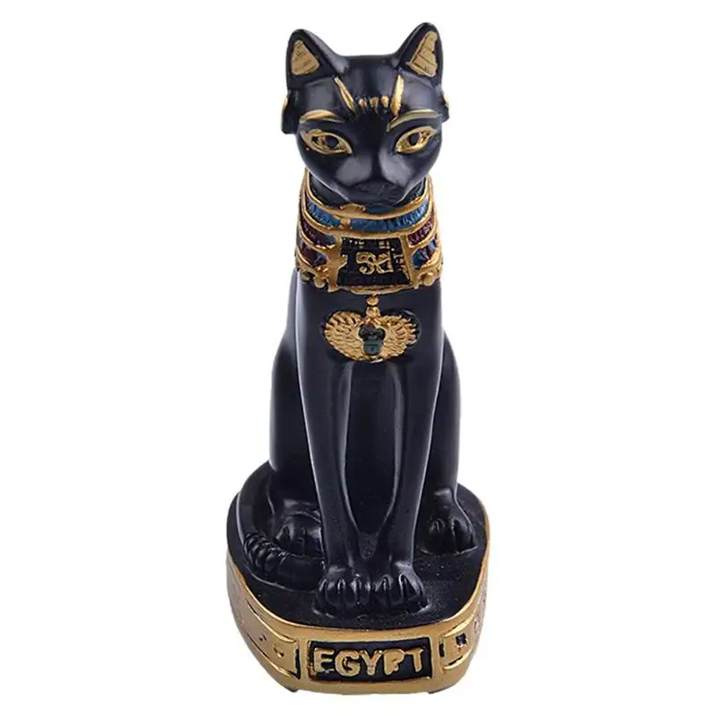

Pc Egyptian Cat Figurine Statue Decoration Vintage Cat Goddess Bast Statue Home Garden Hand Carved Home Decoration Crafts