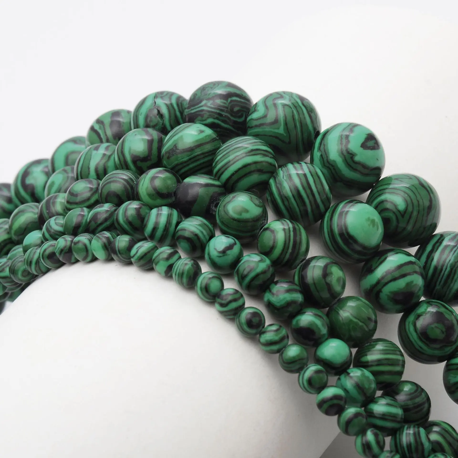 

Green Malachite Natural Stone Stripe Round Loose Beads For Jewelry Making DIY Necklace Bracelets Strand 4/6/8/10/12 MM