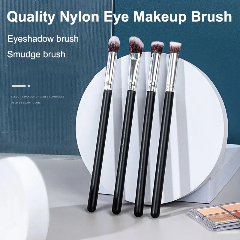 

4pcs Quality Nylon Eye Contour Eye Smudge Eyeshadow brush Highlight Concealer Professional Cosmetic Brushes Women Eye Makeup Too