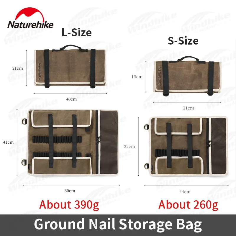

Naturehike Ultralight Canvas Tool Storage Bag S/L Size Tear Resistance Camping Hiking Tent Accessory Ground Nail Storage Handbag