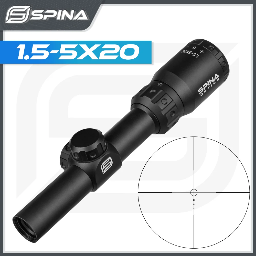 Spina Optics 1.5-5x20 Tactical Hunting Optical sight Shooting Rifle Optics Scope Airsoft for Rifle Scope  Viseur Airsoft