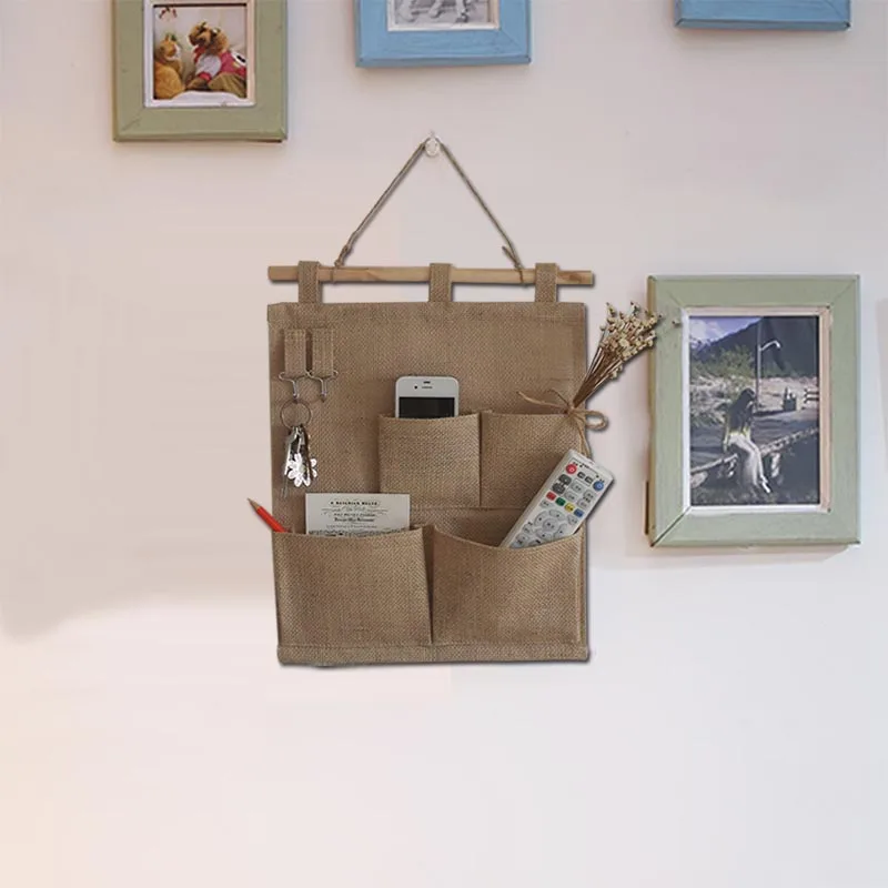 

Home Organizer Holder Multi-Pocket Travel Storage Bag Hanger Behind Wardrobe Door Multi-layer Storage Bag Sundry 4 Pockets