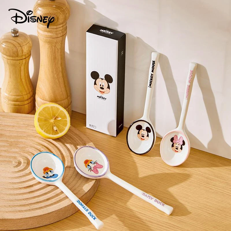 Керамическая ложка Disney с Микки и Минни кофейная мультяшная Милая суповая длинной