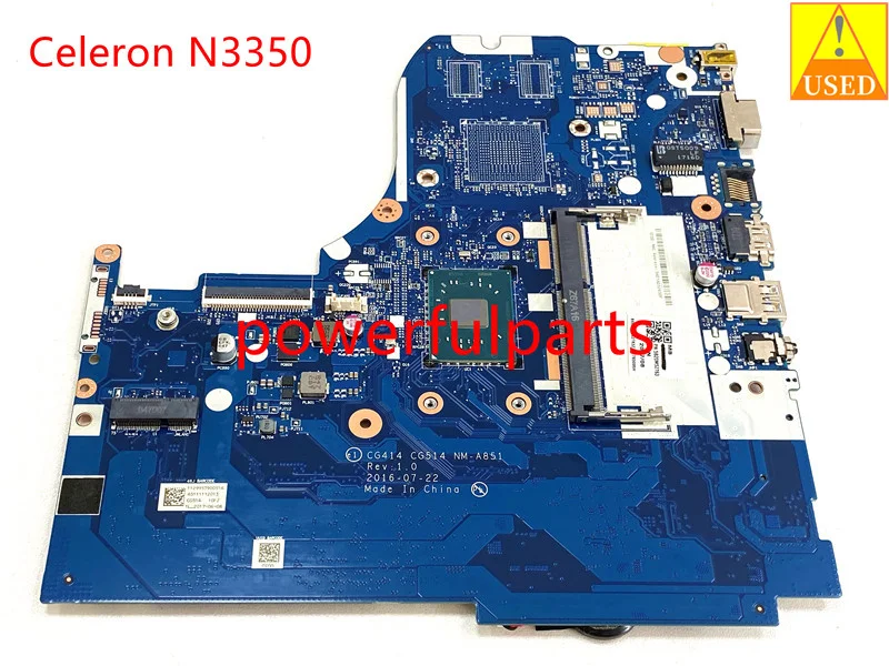 Для Lenovo IdeaPad 310-15IAP Материнская плата Celeron N3350 1,1 ГГц ЦП CG414 CG514 системная плата 5B20M52763 б/у хорошо работает