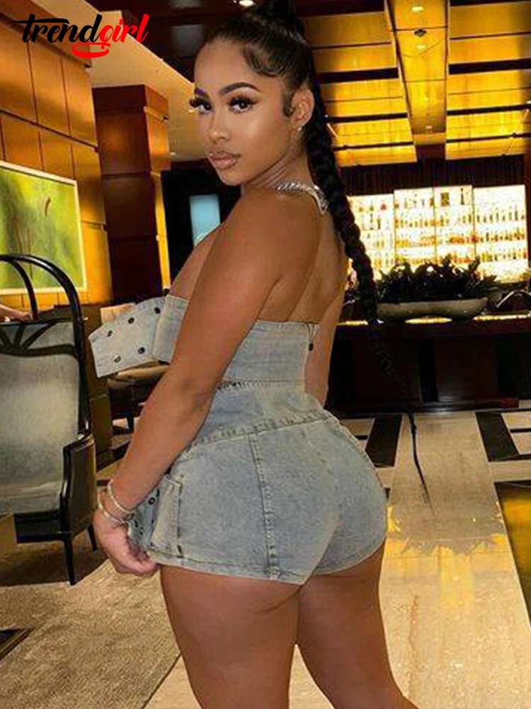 Mlaiscsr Шикарный дизайн с поясом топы и шорты на груди эластичные джинсовые