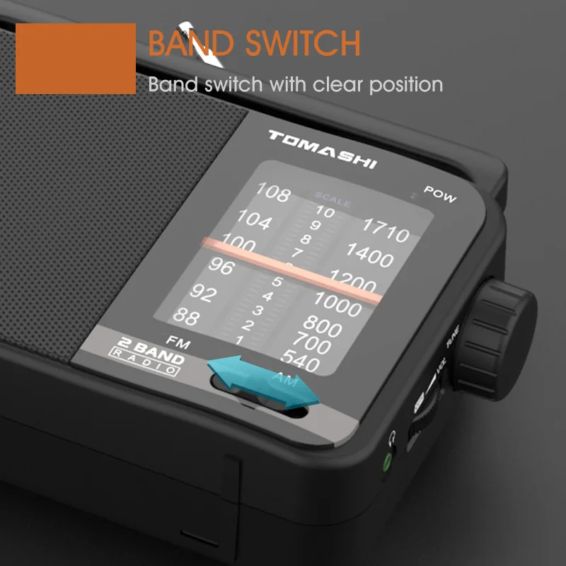 Портативное коротковолновое радио TOMASHI AM FM транзисторное с лучшим приемом