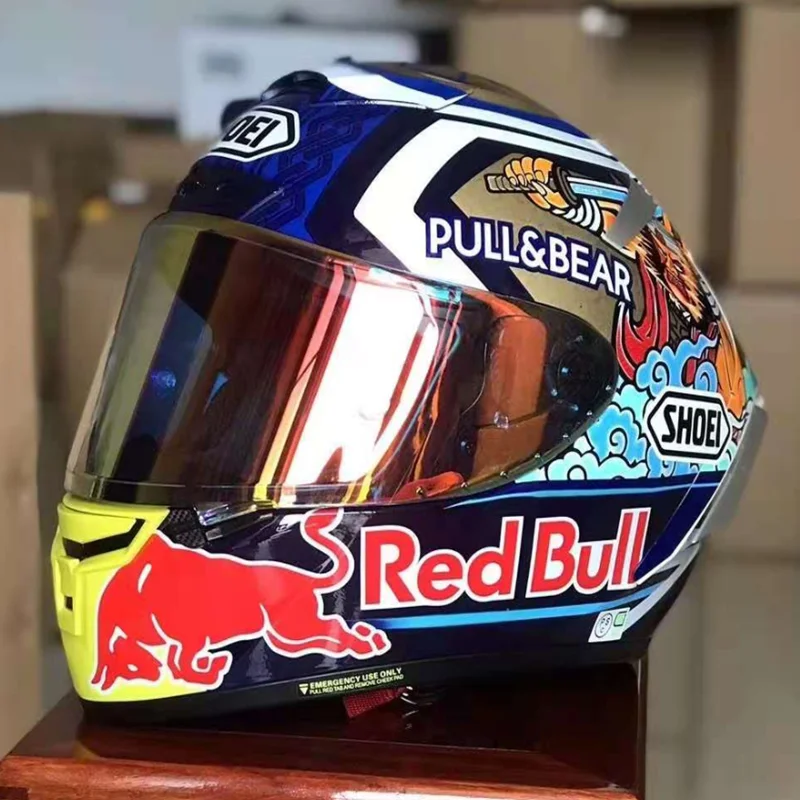 

Full Face Motorcycle Helmet X14 Marquez Motegi3 Lucky Cat2 Red Anti-fog Visor Riding Motocross Racing Motobike Helmet H