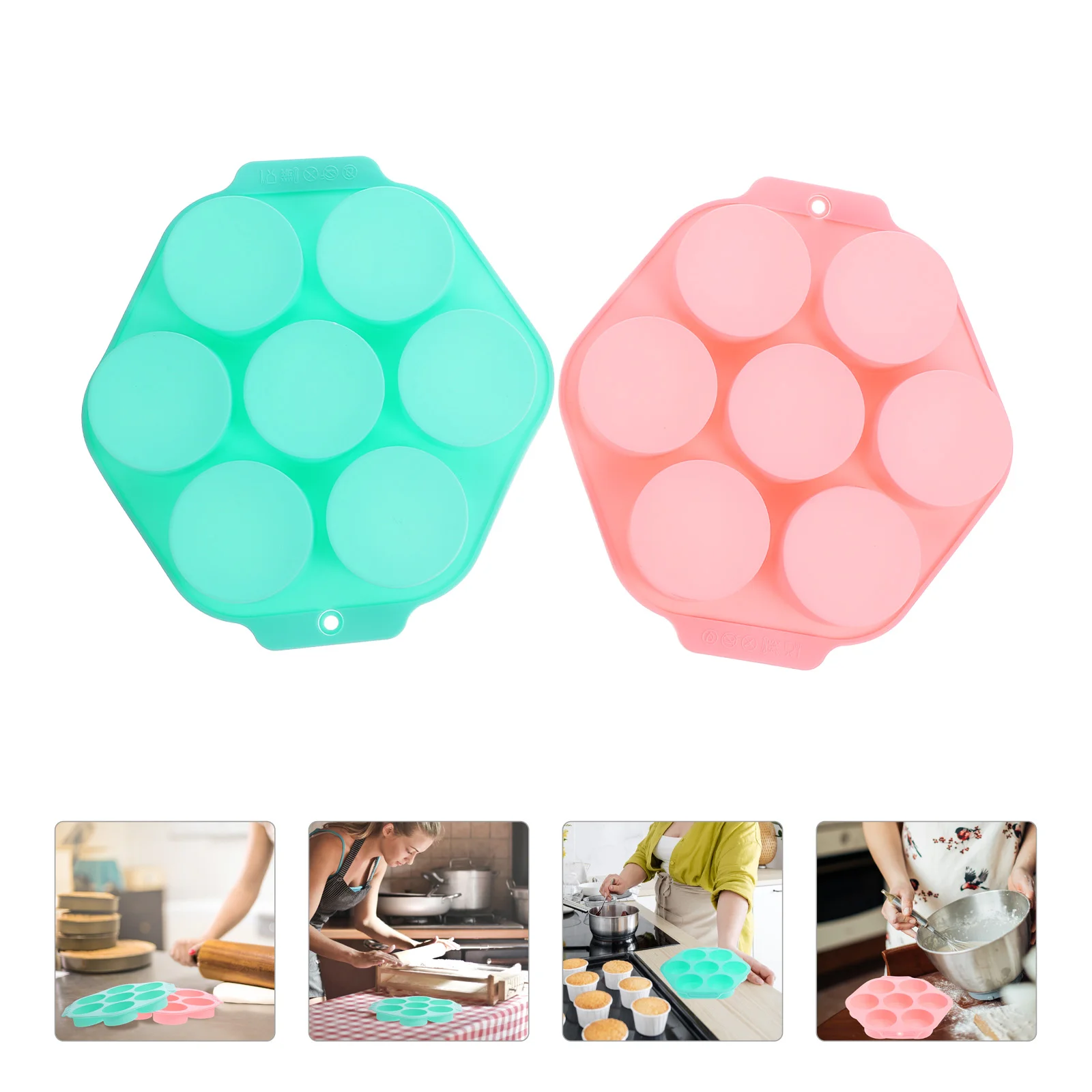 

2 Pcs Pastry Mold Silicone Cake Party Egg Tart Molds Cylinder Round Shaped Cooking Kitchen Baking Tool Home