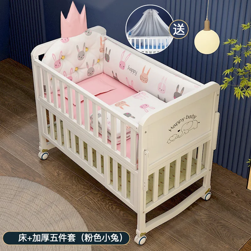 Многофункциональная простроченная детская кроватка из массива дерева