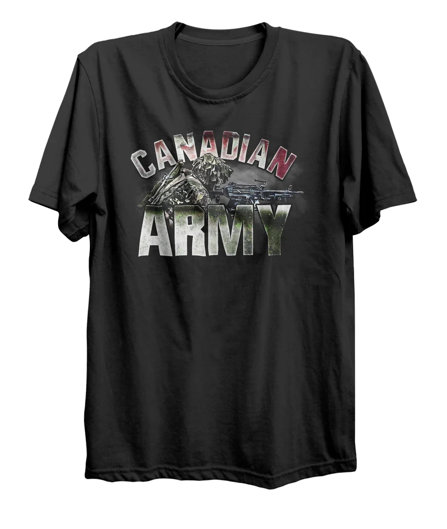 

Canadian Army C9 Light Machine Gunner T Shirt. 100% Cotton Casual T-shirts Loose Mens Top New Size S-3XL