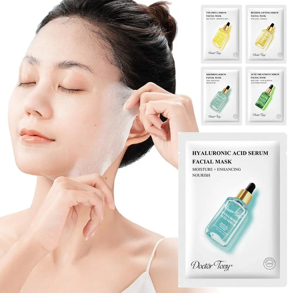 

New Collagen Facial Sheet Mask Retinol Acne Treatment Vitamin Anti Skin Moisturizer Aging Whitening Serum C Care G7E7