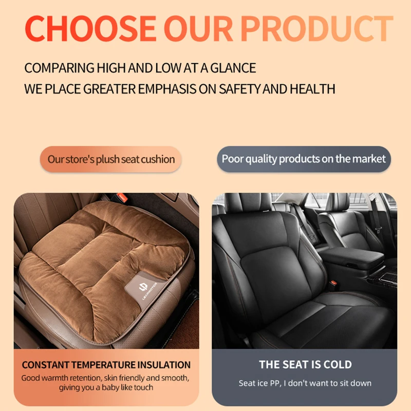 Car Seat Cover Warm Short Cushion Winter Soft Plush Protection For Leapmotor T03 S01 C11 C01 C10 Leap Motor