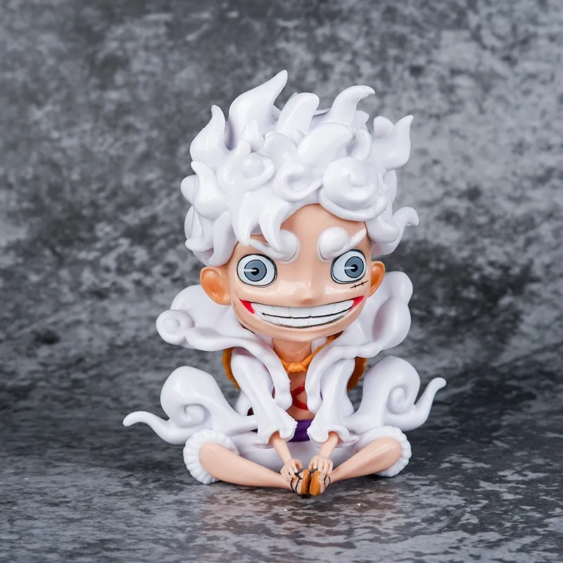 

One Piece Nika Luffy Gear 5 Anime Figure Sun God PVC Sitting Position Action Figurine Statue Model Doll Toys For Children Gift