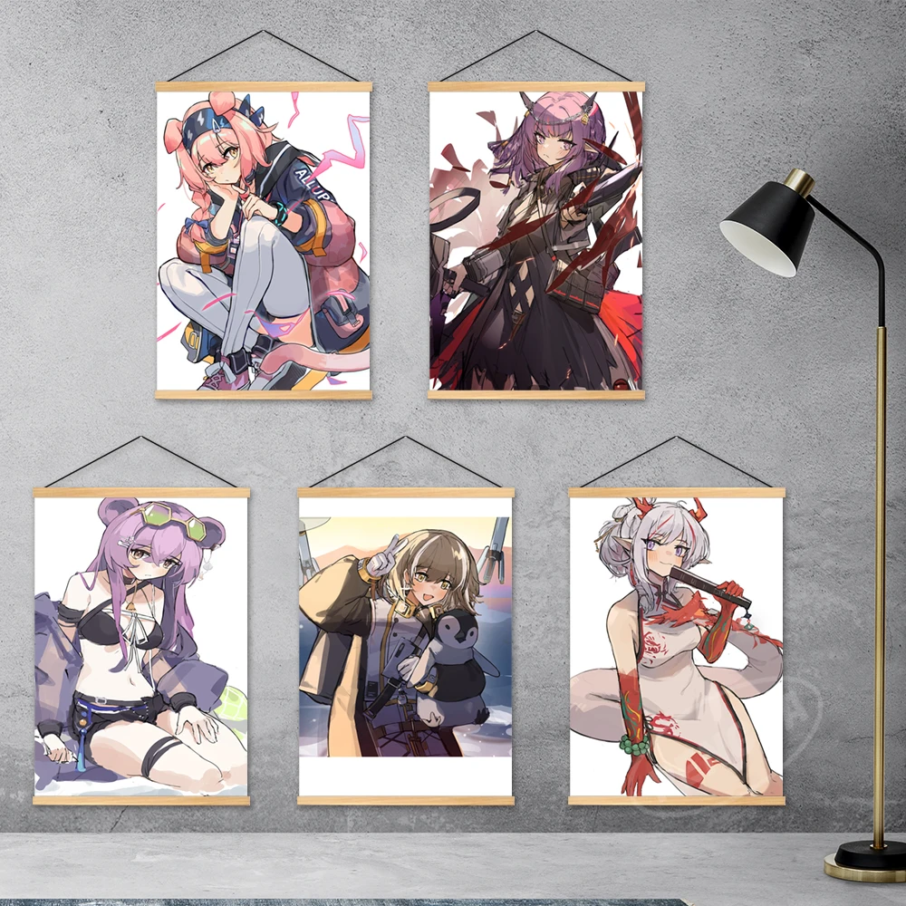 

Wall Art Arknights Home Decorative Angelina Canvas Wooden Goldenglow Hanging Prints Ceobe Painting Poster Anime Modular Pictures