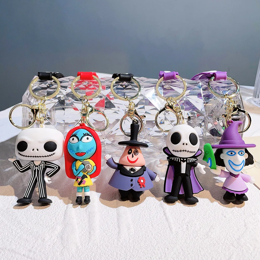 

2023 Christmas Night Fright Keychain Pumpkin Man Skeleton Cartoon Doll Keychain Party Gift Charm