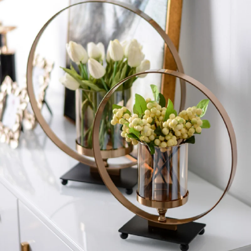 

Candlestick Restaurant Desktop Gold Luxury Nordic Modern Vases Decoration Household Living Room Gift