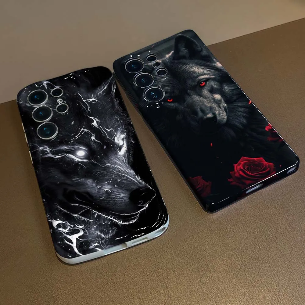 Фото Чехол для телефона Art Handsome Wolf для Samsung Galaxy S26 S25 S24 S23 S22 FE Plus Ultra Feilin, с эффектом волн и масляной текстурой №4