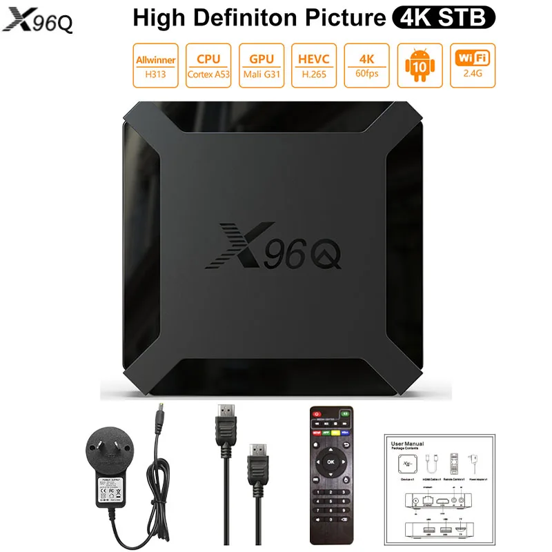

TV Box Android 10.0 X96Q Allwinner H313 Quad Core Youtube Media Player Smart-TV TVBOX Android Set-Top Smart TV Box 2GB16GB