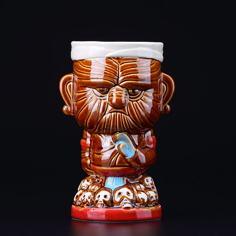 

520ml Hawaii Tiki Mugs Cocktail Cup Beer Beverage Mug Wine Mug Ceramic Ku.Ku.Kauioo Mugs Barware