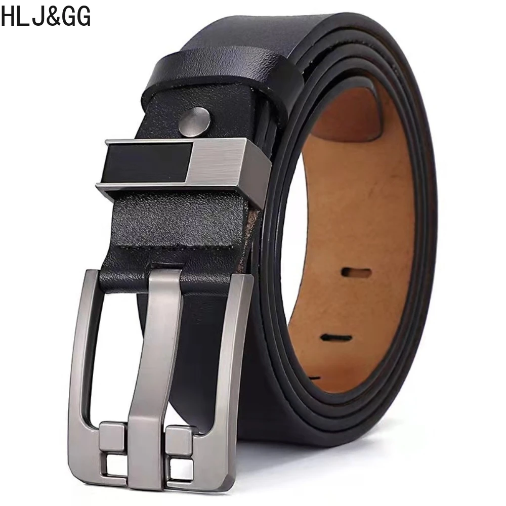 HLJ&GG Fashion Retro Belts for Man Versatile Simplicity Style Man Pin Buckle Leather Belt High Quality Jeans Pants Waistband