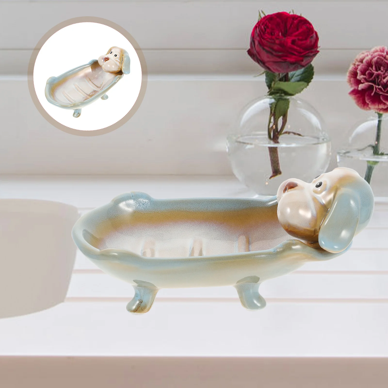 

Ceramic Decorative Household Soap Dish For Bar Soap Ceramic Soap Dish Soap Box Soap Dish for Decorate Storage