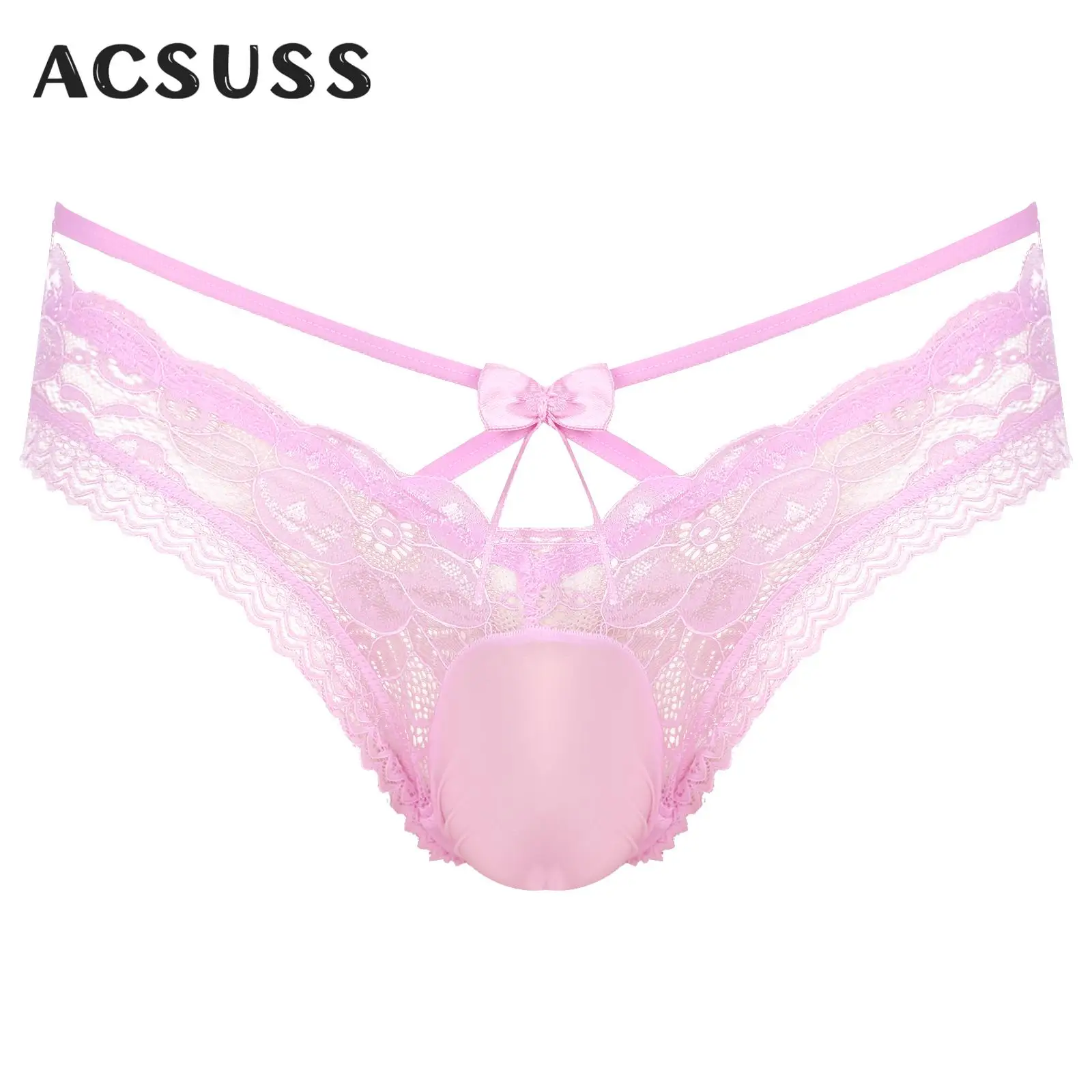 

Трусы-стринги мужские, кружевные, прозрачные, с мешочком, стринги, сексуальные, для геев