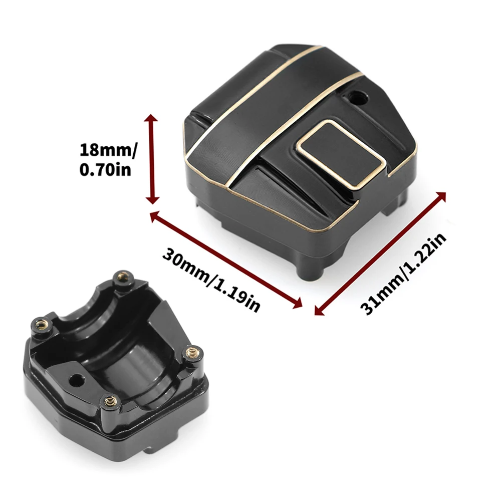 

Black Coating Brass Differential Cover AR45 Axle Cover for Axial SCX10 PRO SCX10 III 1/10 RC Crawler Car Upgrade Parts