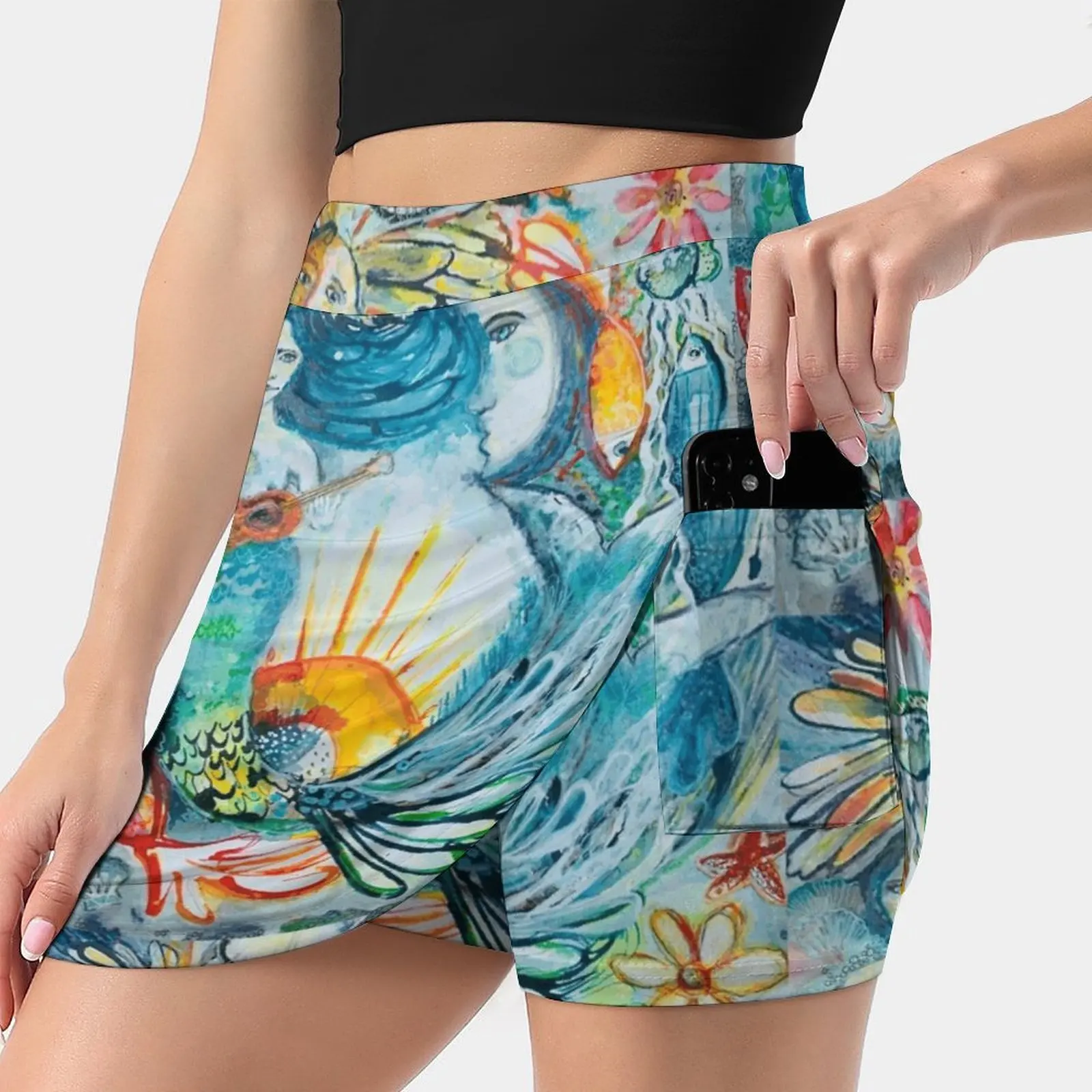 

Женская юбка в эстетическом стиле, короткая юбка-укулеле с морскими ракушками и морскими ракушками