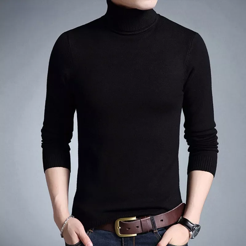 

NEW IN Winter Warm Sweater Men's Casual Turtleneck Sweaters Slim Fit Pullover Men Knitwear Pullovers Top