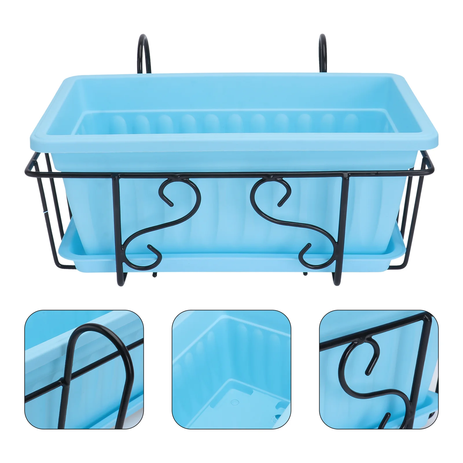 

Vegetable Pot Hanging Flowerpot Container Stand Rack Railing Holder Support