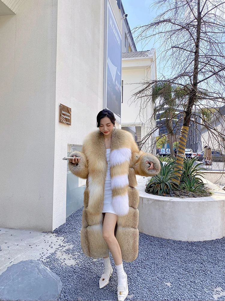 2023 Fashion Natural Real Fox Fur Coat Women Winter Warm Luxury Fur Coat Women Saga Furs Jacket For Women Plus Size Female Vest