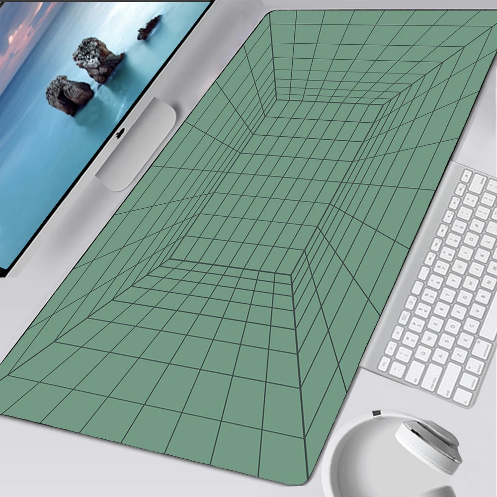 

Green White Mouse Pad Black Grid Rubber Carpet Notebook Xxl Mousepad Custom Waterproof Desk Mat Study Table Mat Free Shipping